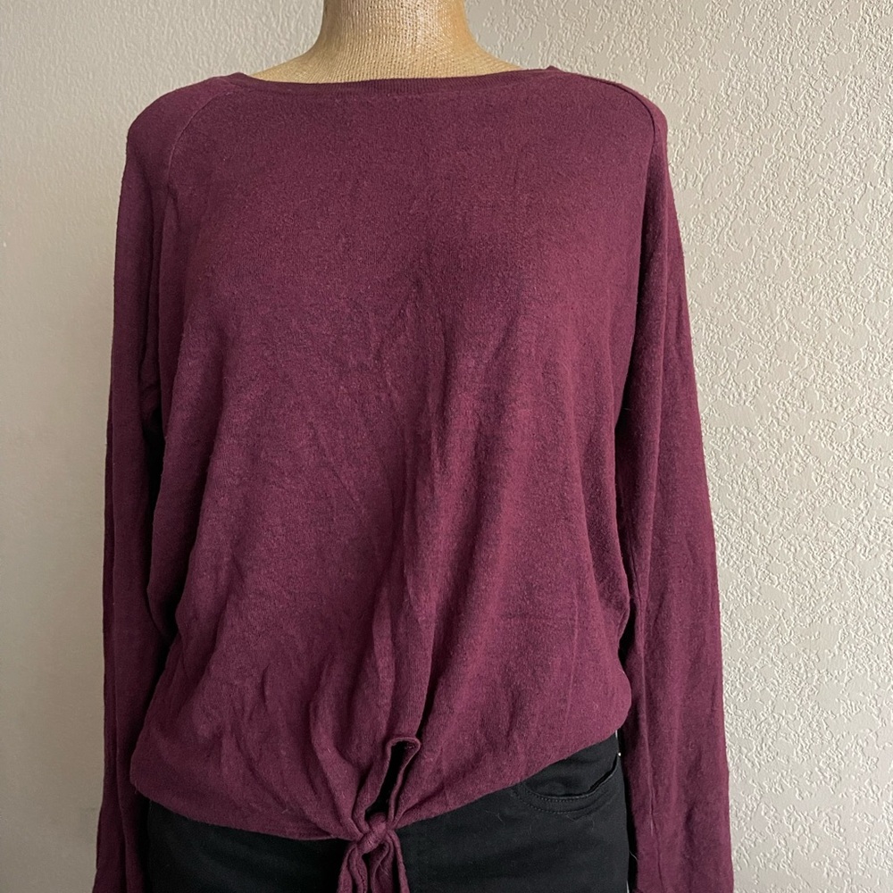 Red Tie Front Blouse